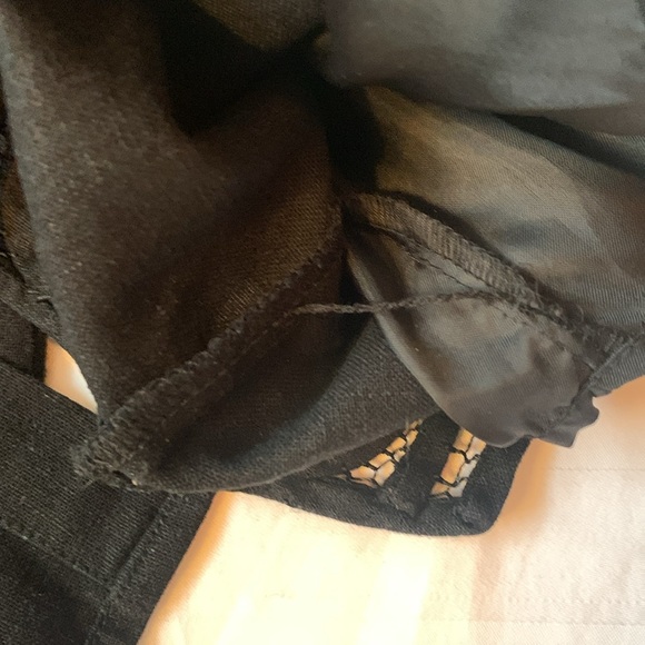 COPY - Fusion black linen boxy lined jacket w wide lace trim EUC - Picture 6 of 7